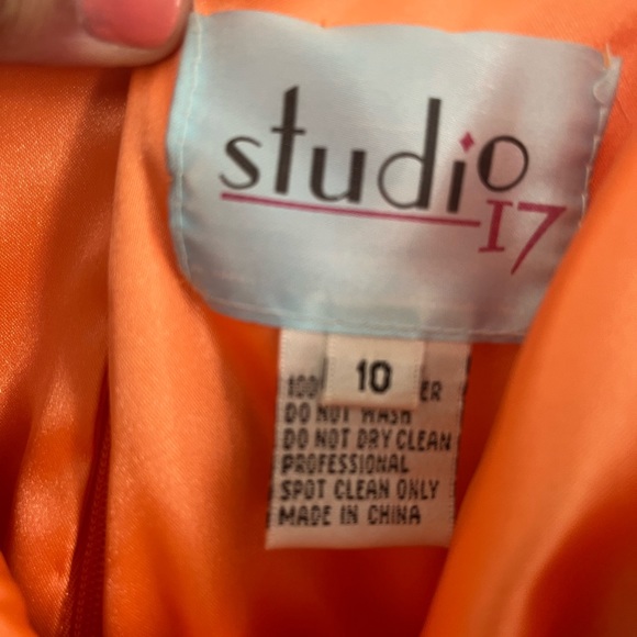 Strapless Orange Prom Dress - Size 10 - Picture 2 of 2